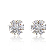 Aesthetic Gold Floral Stud Earrings Gift Idea for Daily Wear - Minimalist Jewellery